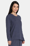 Rosaline Waffle Knit Cotton Sweatshirt - Medieval Blue — thumbnail 2